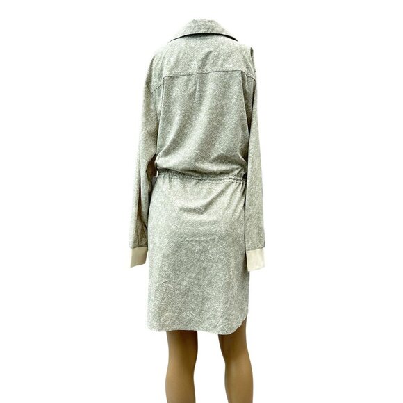 NWT Athleta Zuma Print Collar Shirt Dress Long-Sleeve Pockets Women Plus Size 1X - Picture 3 of 13